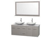 Modern Double Bathroom Vanity Set in Gray Oak
