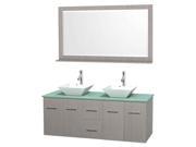 Double Bathroom Vanity in Gray Oak with Countertop