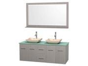 Contemporary Double Bathroom Vanity Set in Gray Oak