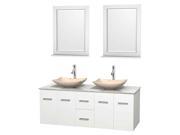 Contemporary Double Bathroom Vanity in White