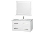 Eco friendly Single Bathroom Vanity in White with Mirror