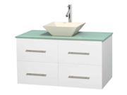 42 in. Eco friendly Single Bathroom Vanity with Pyra Bone Porcelain Sink