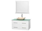 Eco friendly Single Vanity with Avalon Ivory Marble Sink