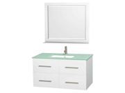 Eco friendly Single Bathroom Vanity in White with Undermount Square Sink
