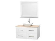 42 in. Eco friendly Single Bathroom Vanity with Ivory Marble Countertop