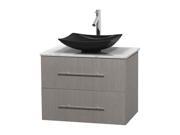 Modern Bathroom Vanity with Granite Sink in Gray Oak