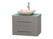 22.75 in. Single Bathroom Vanity with Marble Sink in Gray Oak