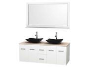 60 in. Double Bathroom Vanity Set with P traps