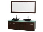 72 in. Modern Double Bathroom Vanity Set with Two Drawers