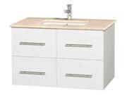 36 in. Bathroom Vanity in White with Countertop