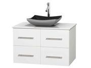 36 in. Bathroom Vanity with White Man Made Countertop