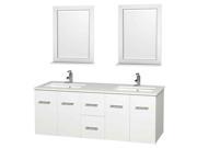 Double Bathroom Vanity Set with White Man Made Stone Countertop