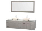 80 in. Contemporary Double Bathroom Vanity Set with Four Doors