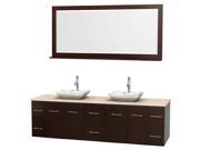 Double Bathroom Vanity Set with Avalon White Carrera Marble Sink