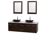 72 in. Double Bathroom Vanity Set with Mirror in Espresso