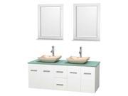 60 in. Double Bathroom Vanity Set with Ivory Marble Sink
