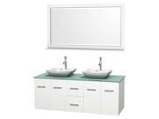 60 in. Contemporary Double Bathroom Vanity Set in White