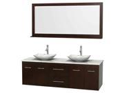 72 in. Double Bathroom Vanity Set with P traps