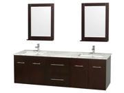 72 in. Contemporary Double Bathroom Vanity Set with P traps