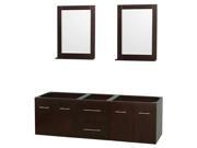 72 in. Contemporary Double Bathroom Vanity Set with Mirror