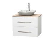 30 in. Bathroom Vanity in White with Marble Countertop
