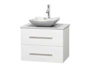30 in. Single Bathroom Vanity in White with Stone Countertop