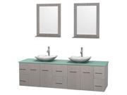 80 in. Double Bathroom Vanity Set with Mirror in Gray Oak