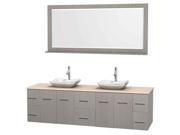 Contemporary Double Bathroom Vanity Set with Doweled Drawers