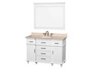 48 in. Single Bathroom Vanity Set in White with Matching Mirror