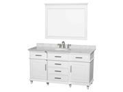 Single Bathroom Vanity Set in White with Undermount Oval Sink