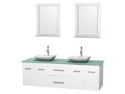 72 in. Double Bathroom Vanity Set with White Carrera Marble Sink