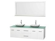 Double Bathroom Vanity Set with Avalon White Carrera Marble Sink
