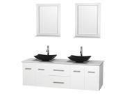 Contemporary Double Bathroom Vanity Set in White