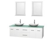 2 Drawers Double Bathroom Vanity Set in White