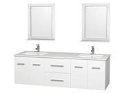 2 Drawers Double Bathroom Vanity Set with Undermount Square Sink
