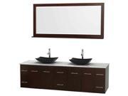 Double Bathroom Vanity Set with Arista Black Granite Sinks