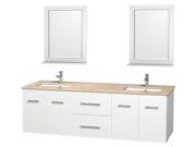 Double Bathroom Vanity Set with Undermount Square Sink