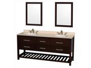 3 Pc Double Bathroom Vanity Set in Espresso Finish