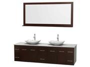 6 Drawers Double Bathroom Vanity Set with Marble Countertop