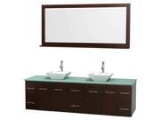 80 in. Double Bathroom Vanity Set with White Porcelain Sinks