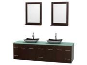 80 in. Double Bathroom Vanity Set with Altair Black Granite Sink