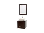 Bathroom Vanity in Espresso with Porcelain Sink with Mirror