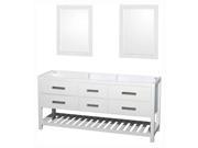 3 Pc Double Bathroom Vanity Set in White Finish