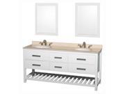 3 Pc Double Sink Vanity Set in White Finish