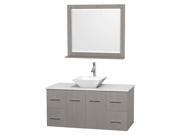 Eco friendly Wooden Single Bathroom Vanity in Gray Oak with Mirror