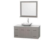Eco friendly Single Sink Bathroom Vanity in Gray Oak with Mirror