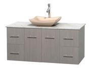 Eco friendly Single Bathroom Vanity with Avalon Ivory Marble Sink