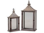 29 in. 2 Pc Lantern with Pierced Metal Top