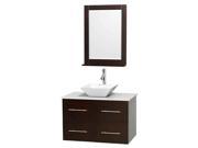 36 in. Vanity in Espresso with Pyra White Porcelain Sink