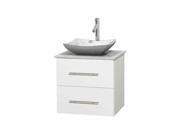 24 in. Vanity in White with Avalon White Carrera Marble Sink
